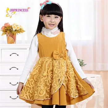 Wholesale Long Sleeve Wool Baby Girl Winter Dress Wool Winter Party Dress For Girls