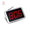 Wireless wall fixed or desktop 433.92Mhz one group 3 digits call number monitor screen with silver aluminum frame