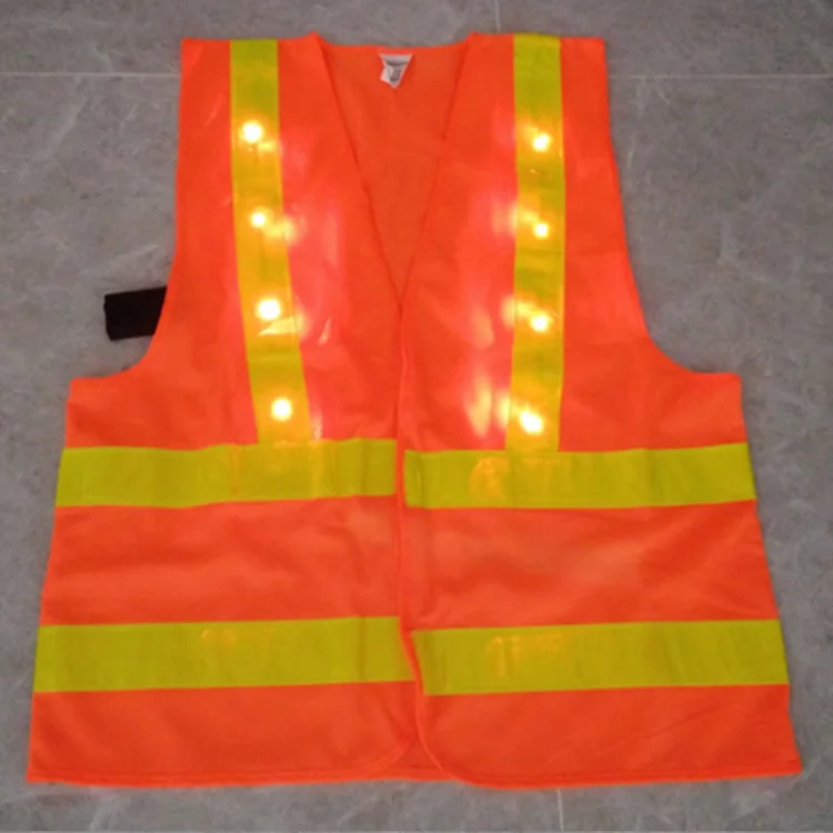 High Visibility flashing LED reflective  safety vest