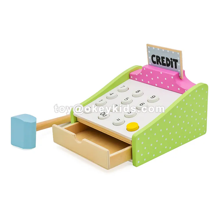 New Design Children Preschool Wooden Toy Credit Card Machine W10a059