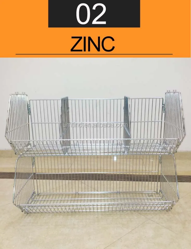 Supermarket Stacking Wire Basket,Collapsible Wire Display Basket Buy