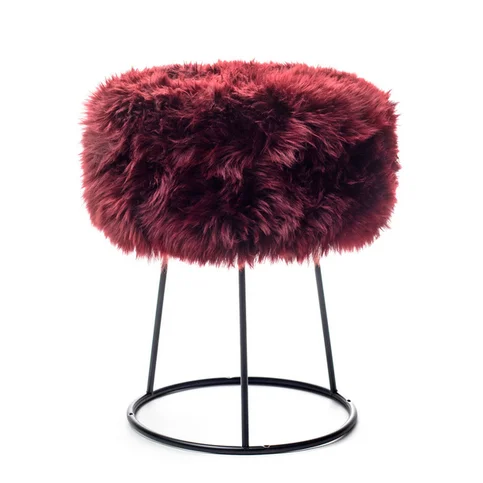 Modern Stool Chairs Home Decorative Metal Stool With Sheepskin Stool