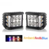 Motorcycle Blue Red Amber Orange Side Light Flashing Mini 3" Inch Offroad Car 36W Truck 12V Strobe Led Work Light