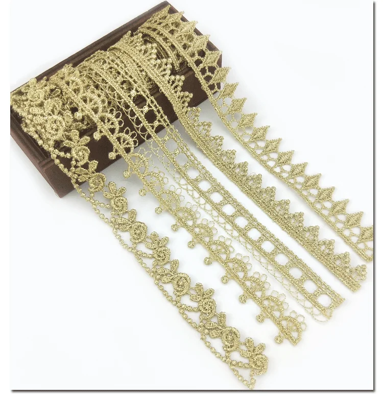 Wholesale Gold Metallic Lace Trim With High Quality For Garment 4930