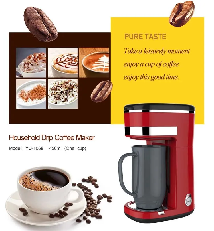 450ml Single Cup Electric Home Use American Mini One Cup Coffee Maker