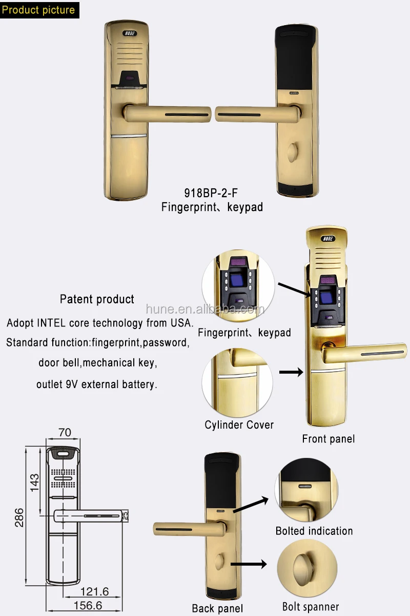 electronic lock opener with rfid access control card, View electronic lock opener, HUNE