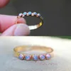 2018 new design jewelry wedding engagement band purple fire opal stone rose gold fashion ring