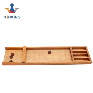 Mini Solid Wood Wooden Shuffleboard Table Game Shuffle Game Outdoor Games Pucks