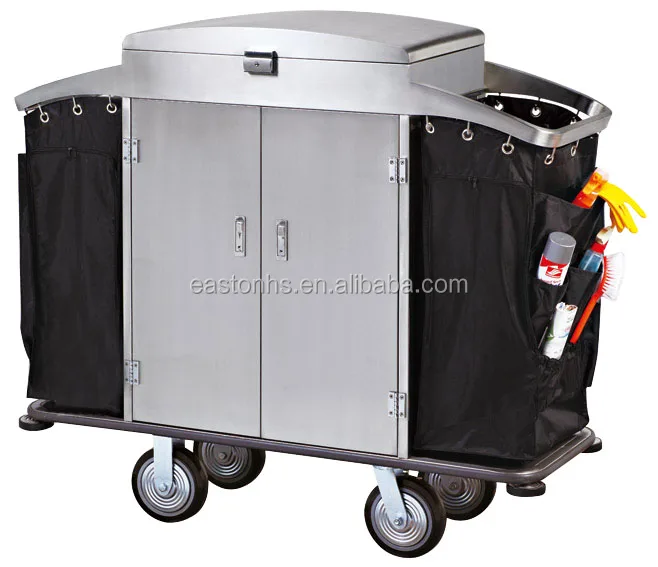 Hotel Reinigungswagen 3-stöckig - Housekeeping Trolley Mit Taschen