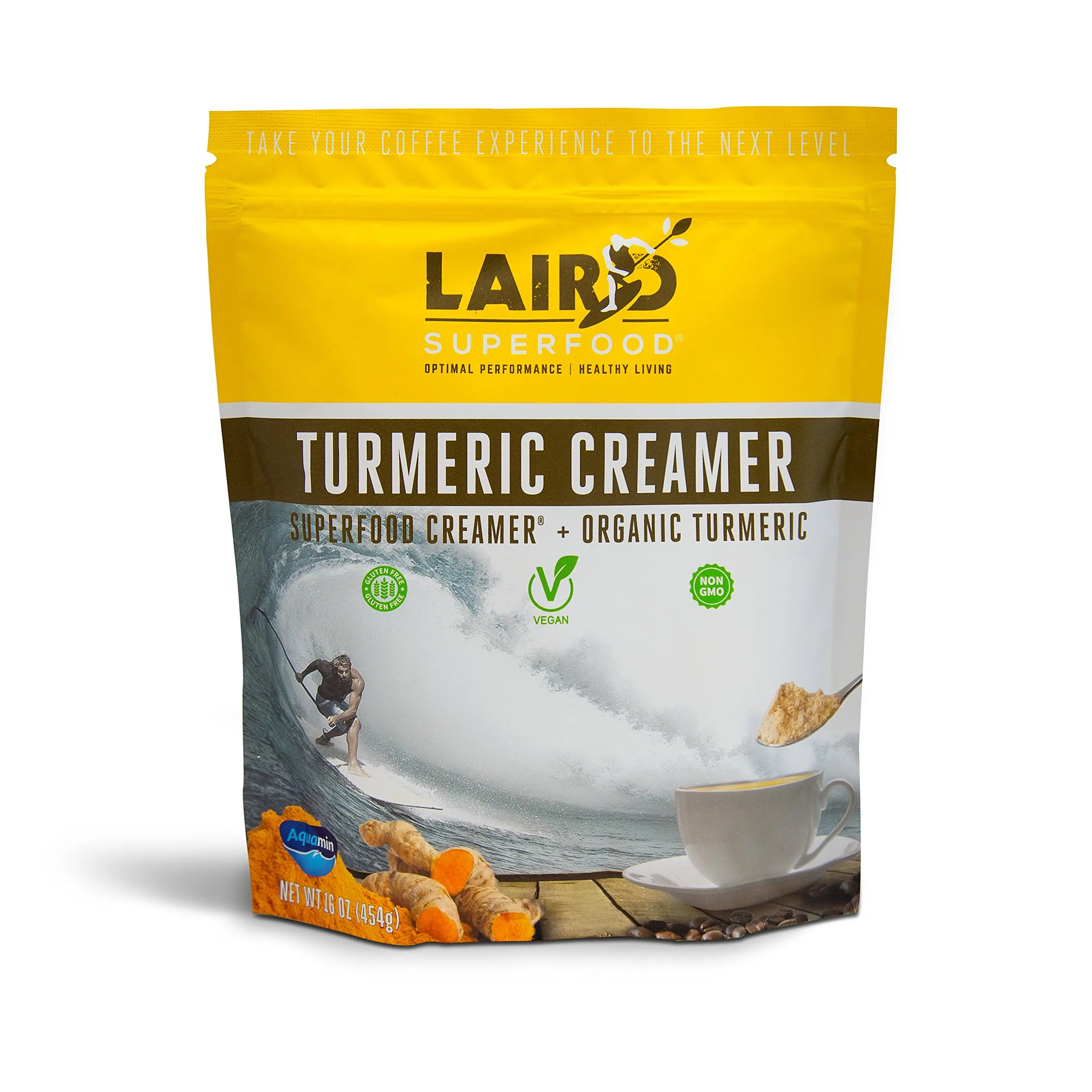 Laird Superfood Turmeric Coffee Creamer | Dairy Free, Gluten Free, Vegan, Soy Free, Non-GMO - 1 lb
