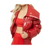 Good quality fashionable shiny red puffer jacket womens bubble Jacket