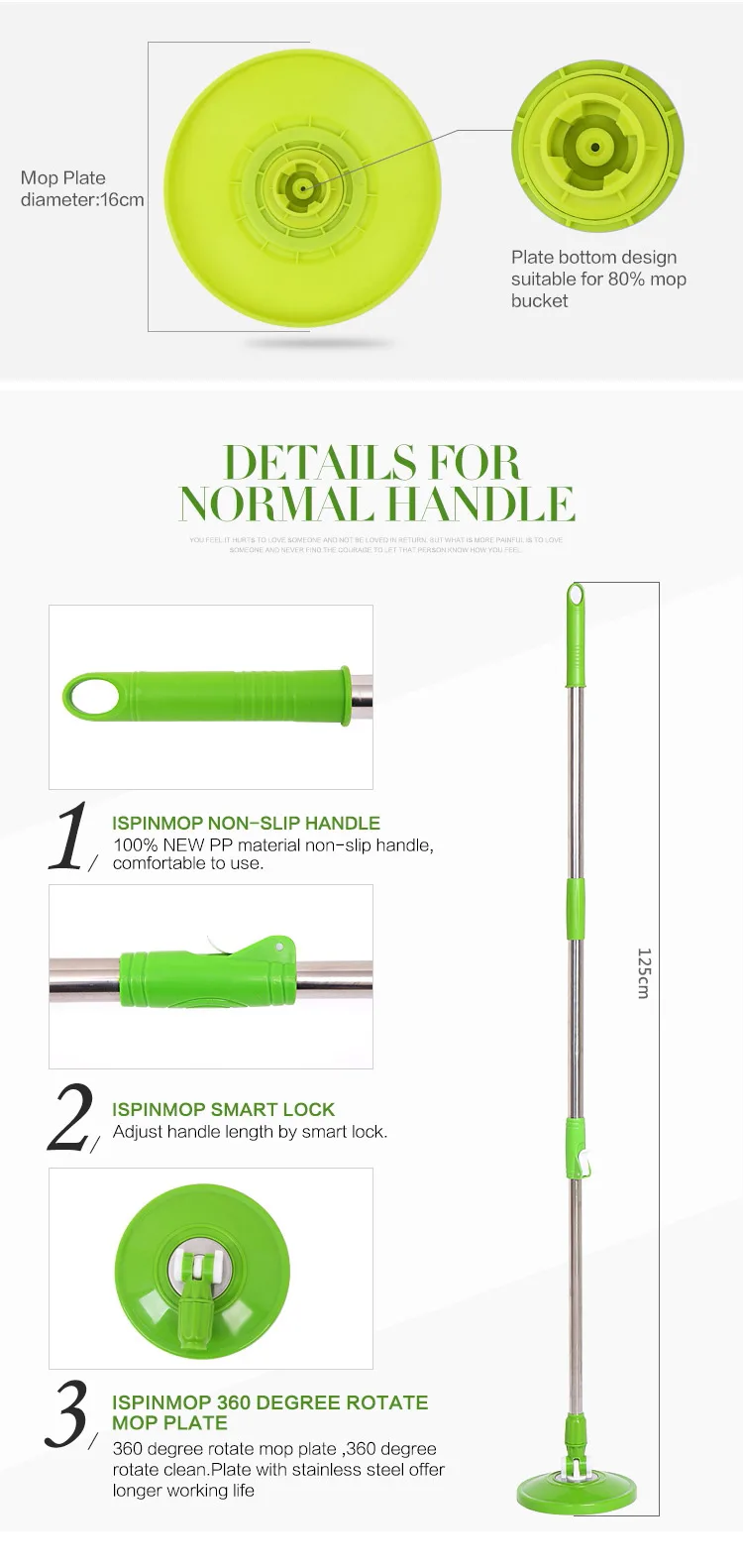 Best Quality Mop Head And Spin Mop Handle For Magic Mop Spare Parts