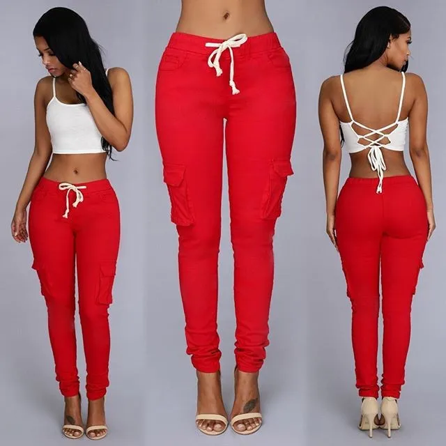 multi pocket pants for ladies