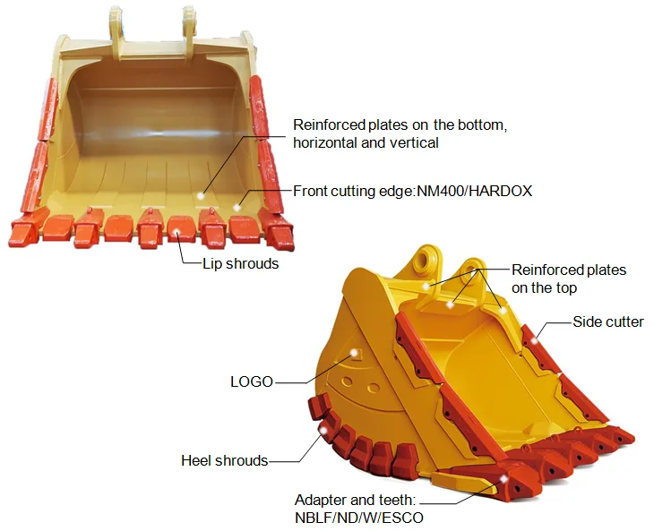 Construction Machinery Excavator Parts Heavy Duty Rock Bucket Buy