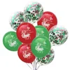 12 inch Latex Balloons Merry Christmas Elk Animal Print Red Green Confetti Glitter Balloon New Year Party Supplies
