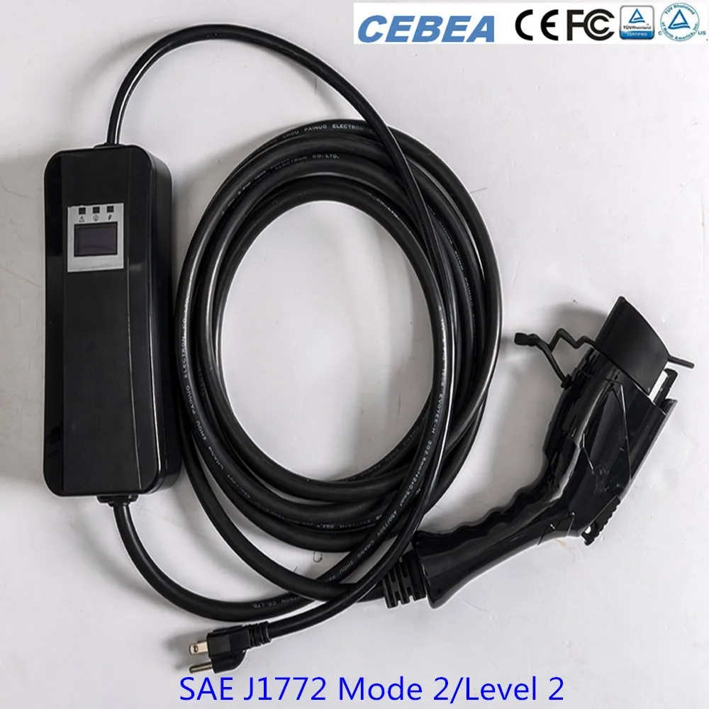 32a 240v Level 2 Portable Ev Charger 5m Cable Sae J1772 Type 1 For Evse