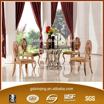 Th371 Stainless Steel Tempered Gl Round Dining Table View Th371 Stainless Steel Tempered Gl Round Dining Table