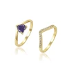 25 Years Supplier 15555 xuping heart fashion gold plated jewelry 14k stone luxury set ring
