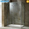 Free Standing Hinge Style 10mm Tempered Glass Stainless Steel Pivot Shower Room