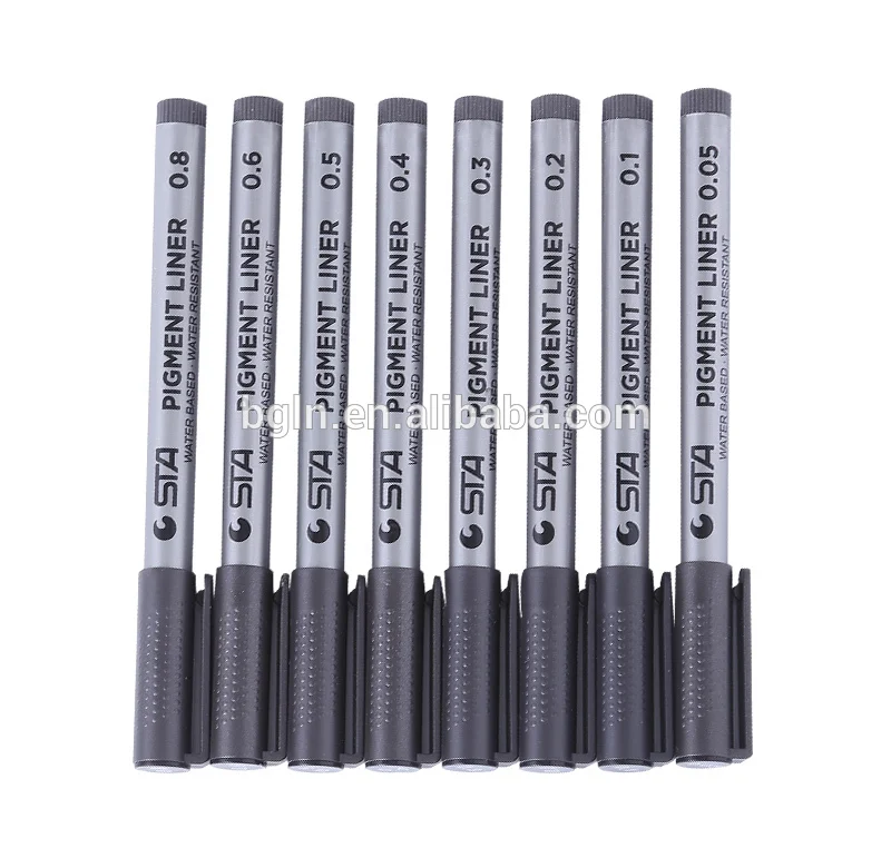 Pigment Liner Micron Ink Marker Pen 0.05 0.1 0.2 0.3 0.4 0.5 0.6