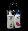 Custom Printed Clear Tote Pvc Plastic Promotion Gift Packaging Bag With Snap Button