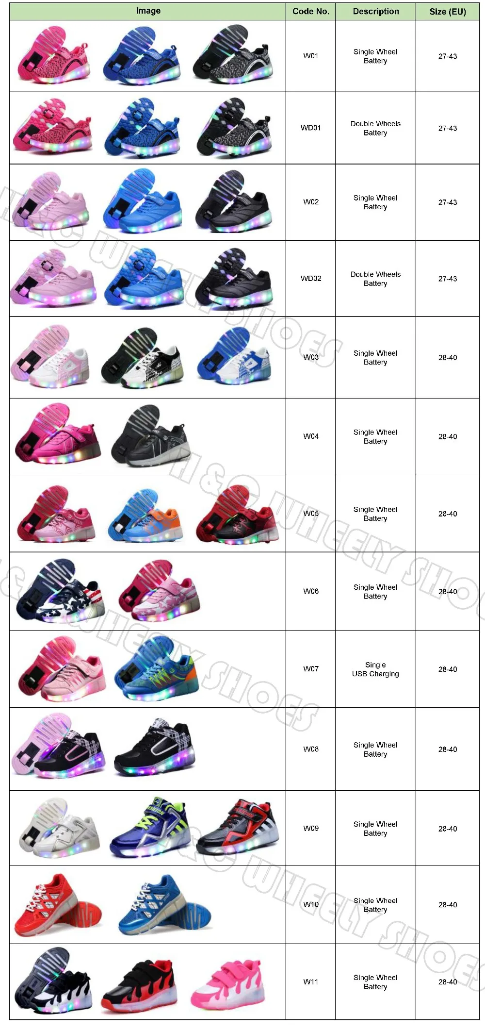 Wheely shoes range 1000