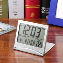 1pcs Calendar Alarm Clock Display date time temperature flexible mini Desk Digital LCD Thermometer cover Hot Search