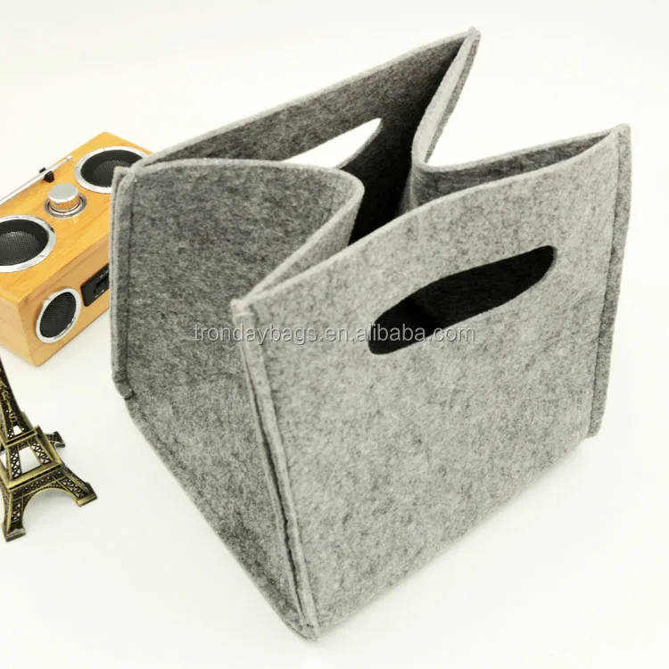 Filzstoff aufbewahrungsbox mit griff, filzstoff korb, filzstoff