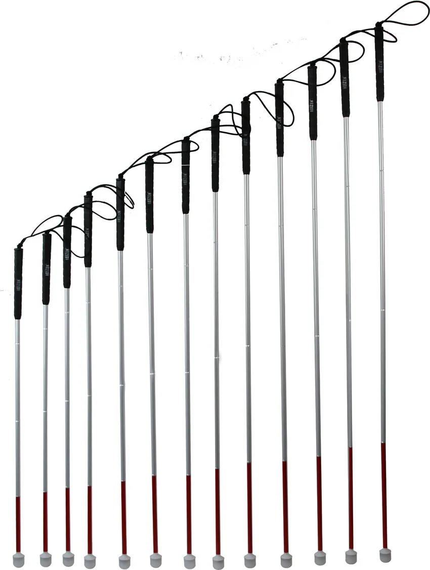 Blind Pp Tip Walking Cane With Red Reflective Sign Buy Reflective