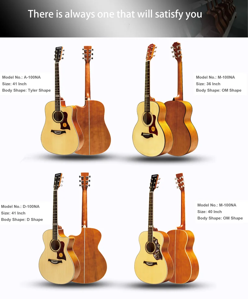 High Quality Guitars 41 Inch D Shape Spruce And Basswood Acoustic