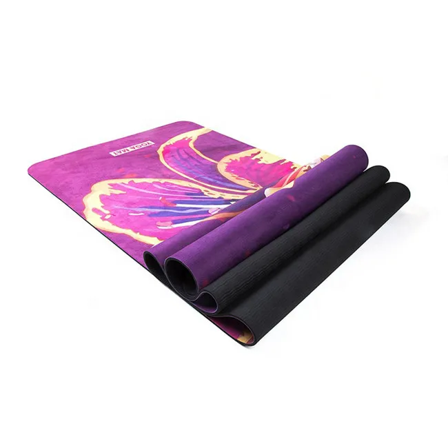 Organic natural rubber yoga mat, microfiber suede kids mat for sale