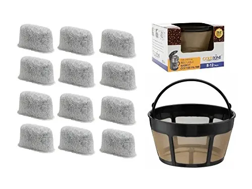 GOLDTONE Activated Carbon Water Filters fits BRAUN Coffee Makers and Brewers Replacement for your BRAUN Charcoal Water Filter 12 Pack