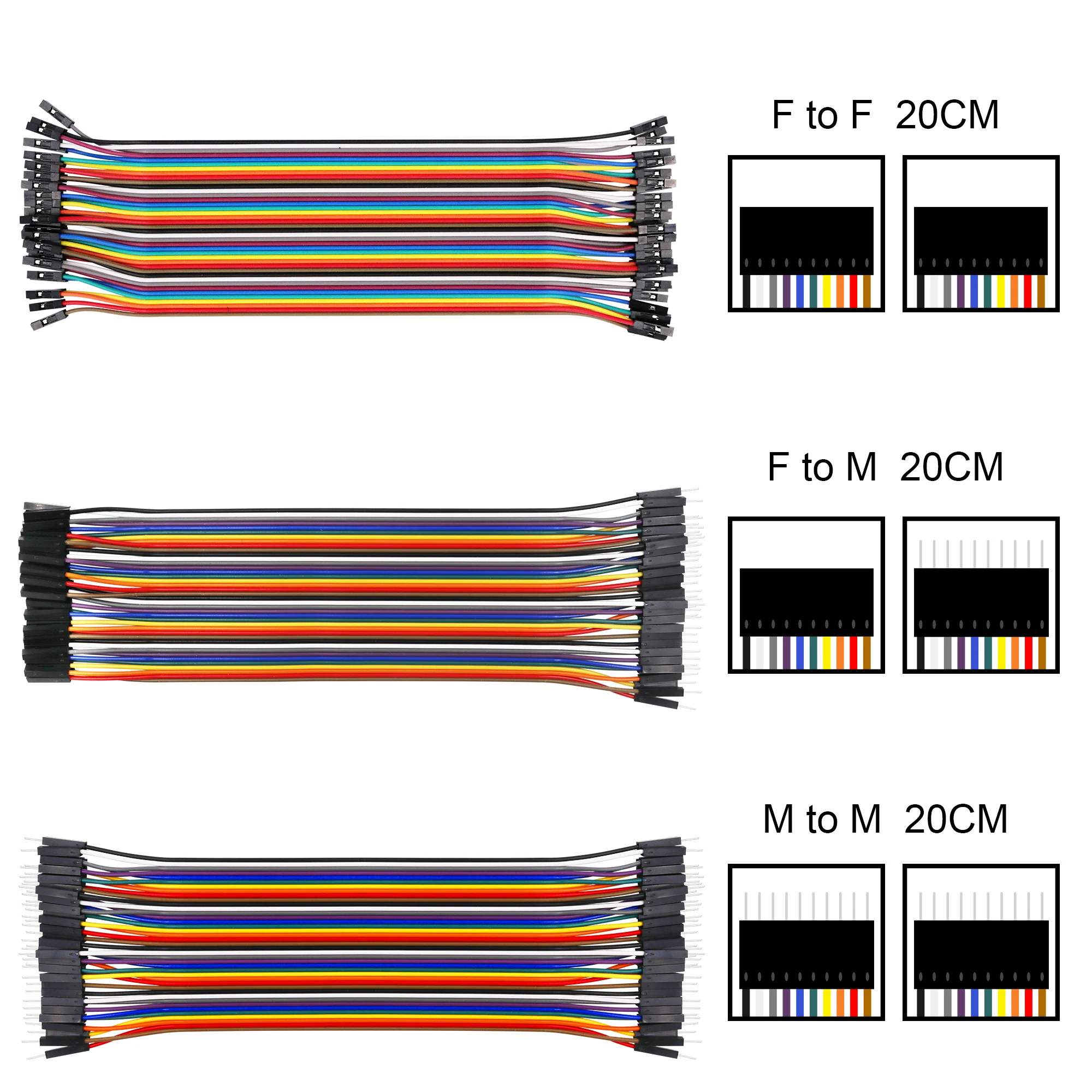 20/30cm Wire Cables Line Jumper 1P-1P Pin Verbinder Weiblich Zu Weiblich Durable 