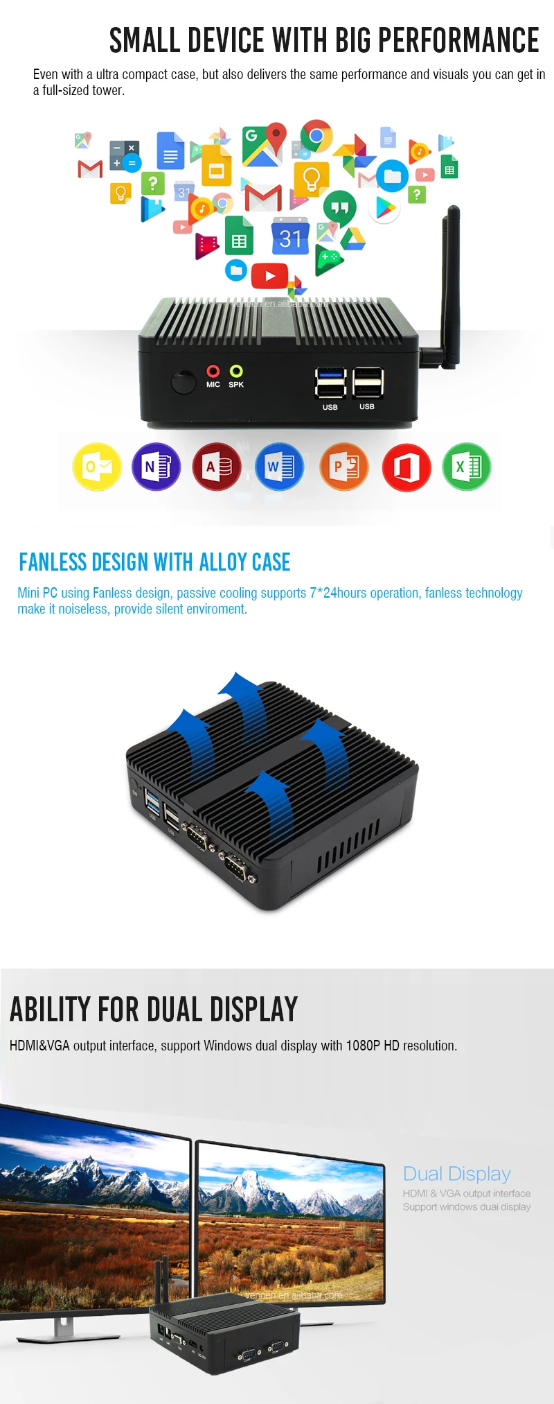 barebone system mini pc 2 ethernet tower thin itx ultra low power mini pc with 2*1000M network card 1080p output