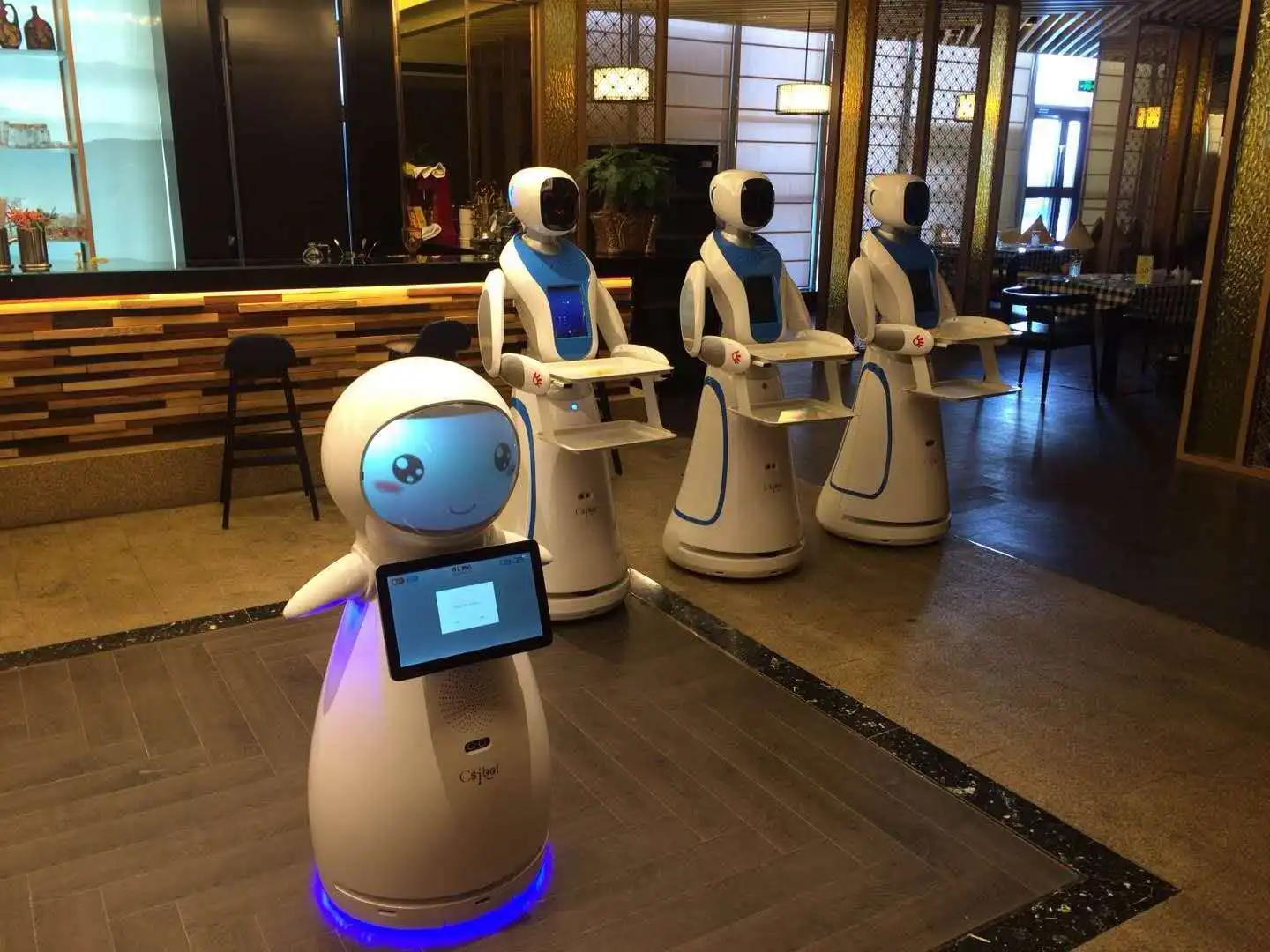 Restaurant Serveur Robot Hotel Robot Famous Communication Electric