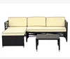 Cross Rattan Design Line Decoration Cushion Outdoor Sectional Sofa Set