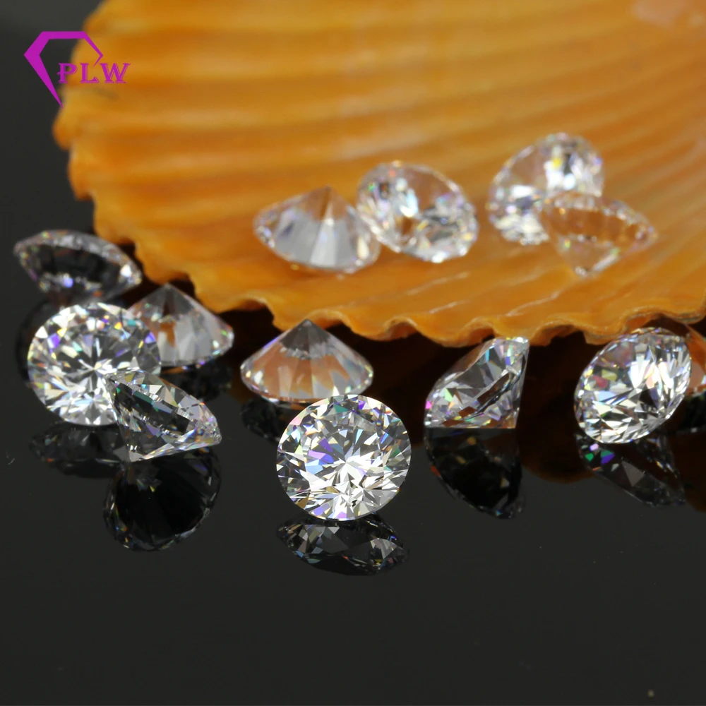 Wholesale Aaaaa Quality White Round Synthetic Cubic Zirconia Stone