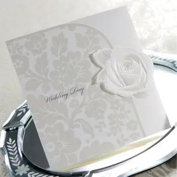 Barunson B0017 Elegant White Rose Wedding Invitation Card Barunson B0017 Elegant White Rose Wedding Invitation Card