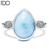 China professional custom silver bezel setting rings wholesale jewelry blue larimar silver ring