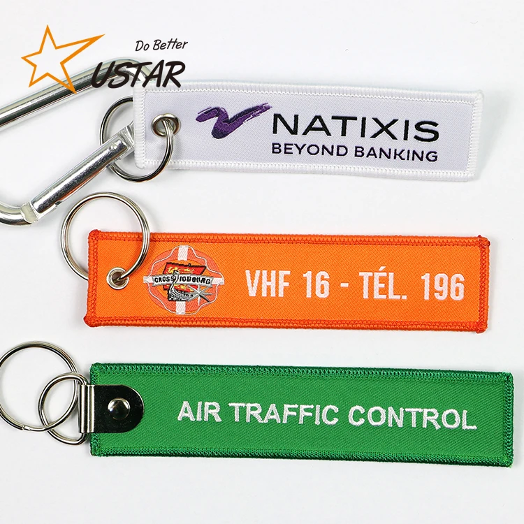 Wholesale Cheap Price Custom Safe Polyester Embroidery Keychain Custom