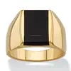 14k Gold Overlay Men's Emerald-cut Genuine Black Onyx Classic Ring