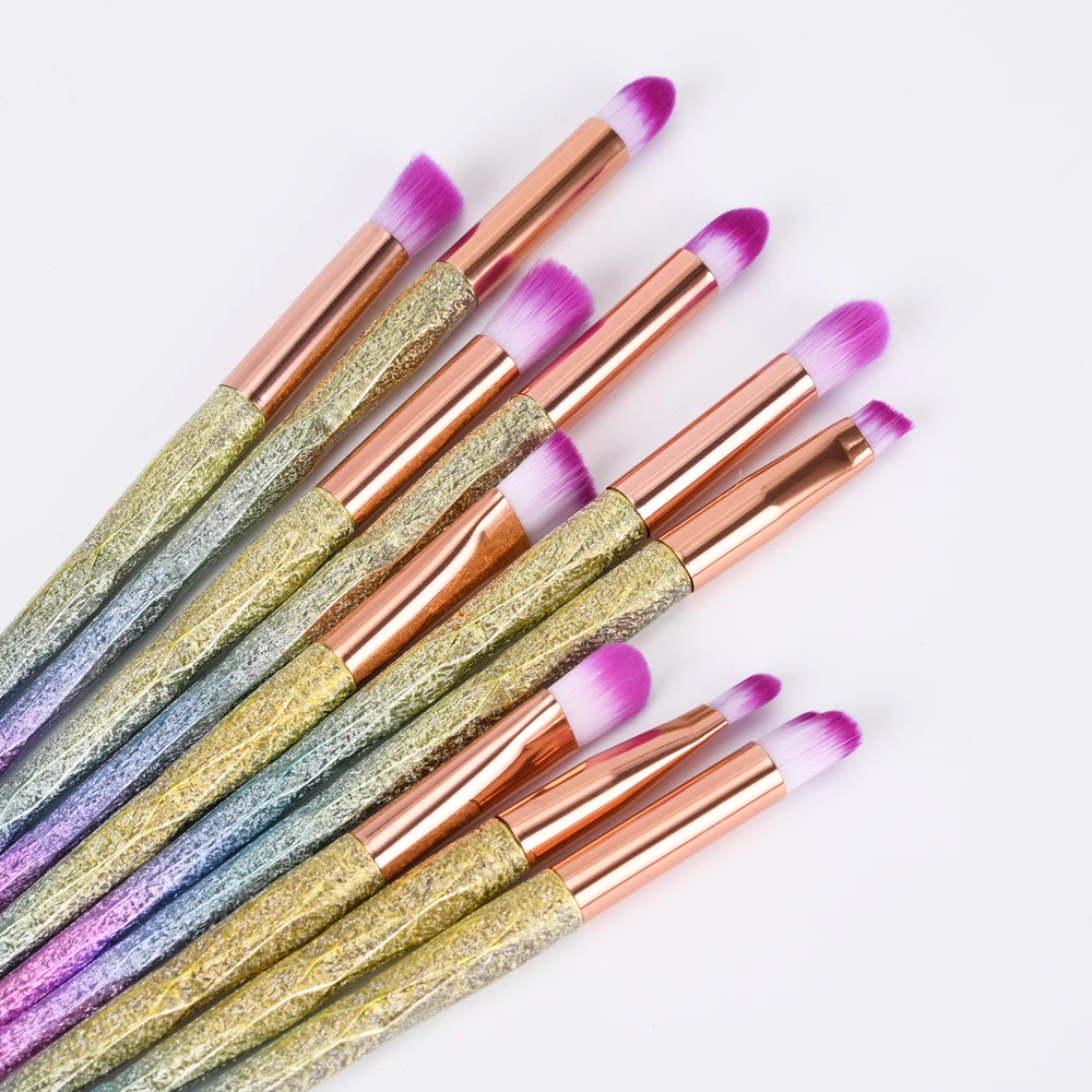 China Manufacturer 10 Pcs Eyeshadow Glitter Purple Blending Makeup