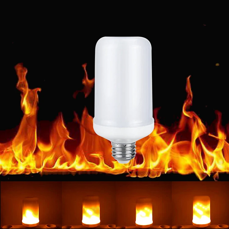 E26 LED Flame Fire Effect Simulated Nature Light Bulb Decor Atmosphere Corn Lamp