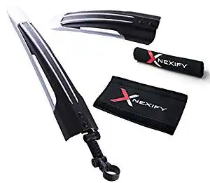 Nexify Bicycle Mud Guards Set (Front and Back) - Mountain Bike Fenders to Reduce Splash of Water, Dirt and Debris - Includes Bike Chainstay Protector