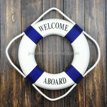 Handcrafted Welcome Aboard Wall Hanging Decoration Life Preserver