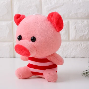 personalized stuffed pink pig soft cute kids plush pig toy for