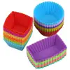 2019Amazon hot selling multicolor fantastic zone 36 pack silicone reusable cupcake baking molds sets