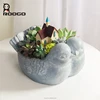 Roogo resin garden decor imitation stone mandarin duck flower pot