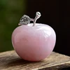 Rose Quartz Crystal Apple For Christmas Gift Home Decoration