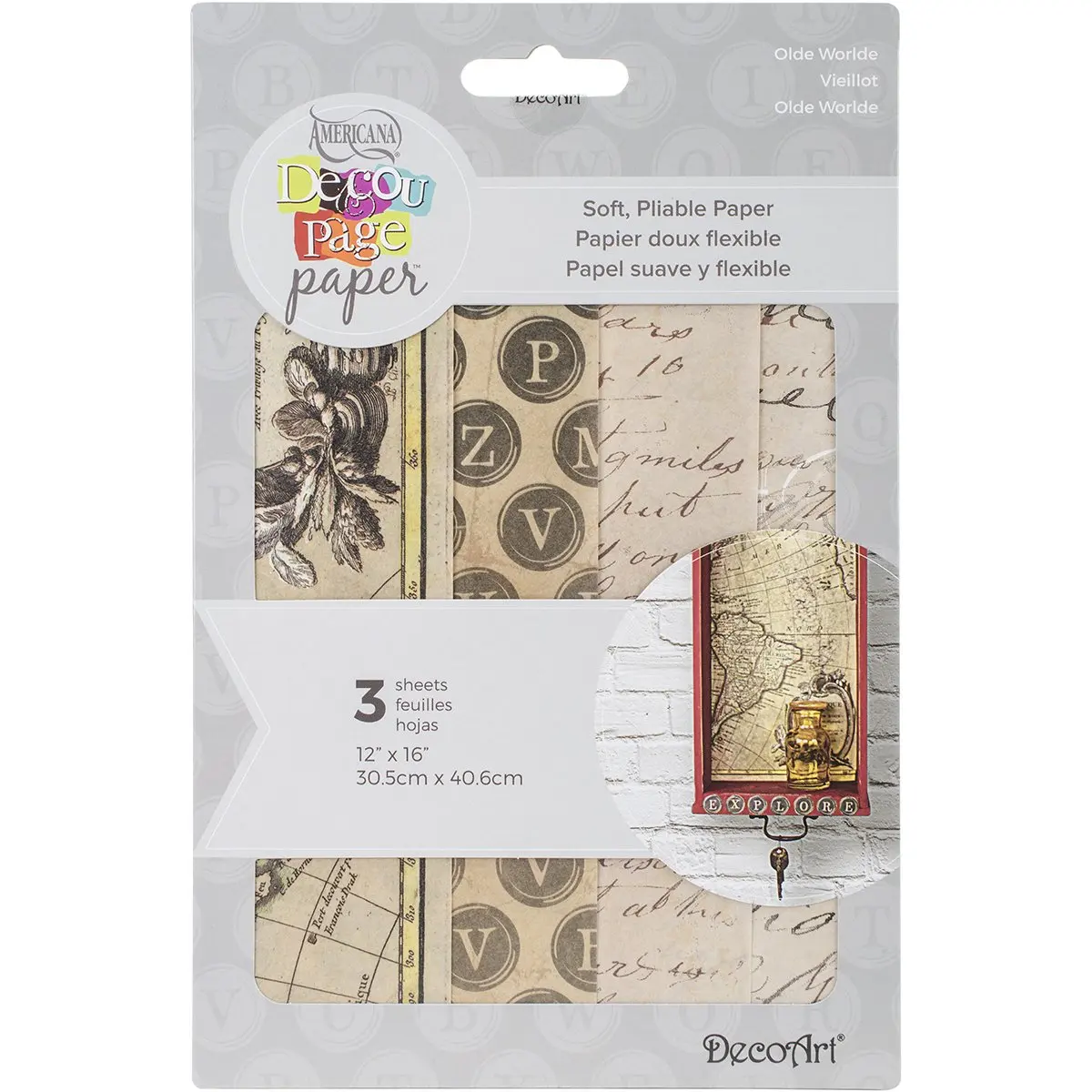 3 Pack 12 by 16 Victorian Romance Deco Art Decoupage Paper